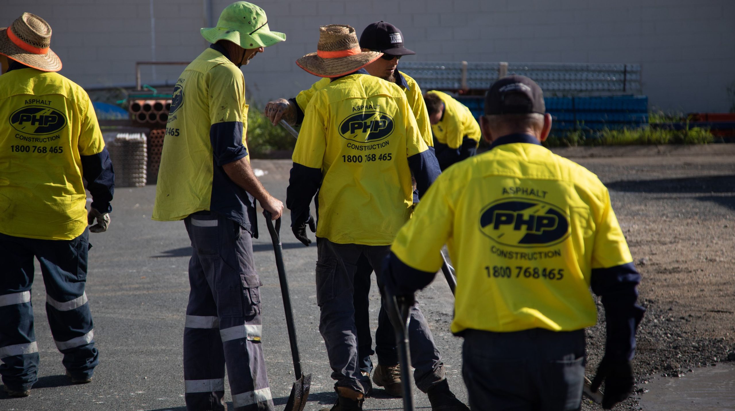 Pothole People Qld team on an asphalt job